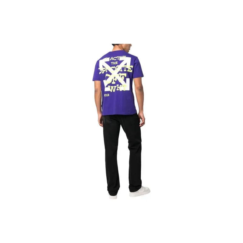 OFF WHITE Opposite Arrow Logo Print Slim Tee-2