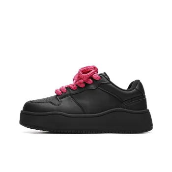 MUPPLE Lightweight Breathable Height Increasing Low Top Skateboard Shoes Unisex Black