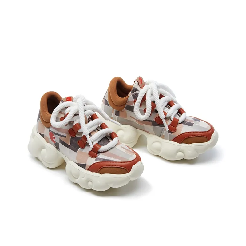 U.IN Painted Travel Cloud Collection Low Top Chunky Sneakers Women's-8