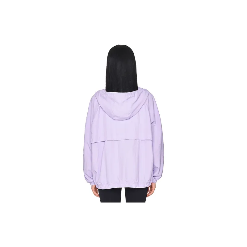 NERDY NY Series Double Stripe Windbreaker Hooded Jacket Light Purple-5
