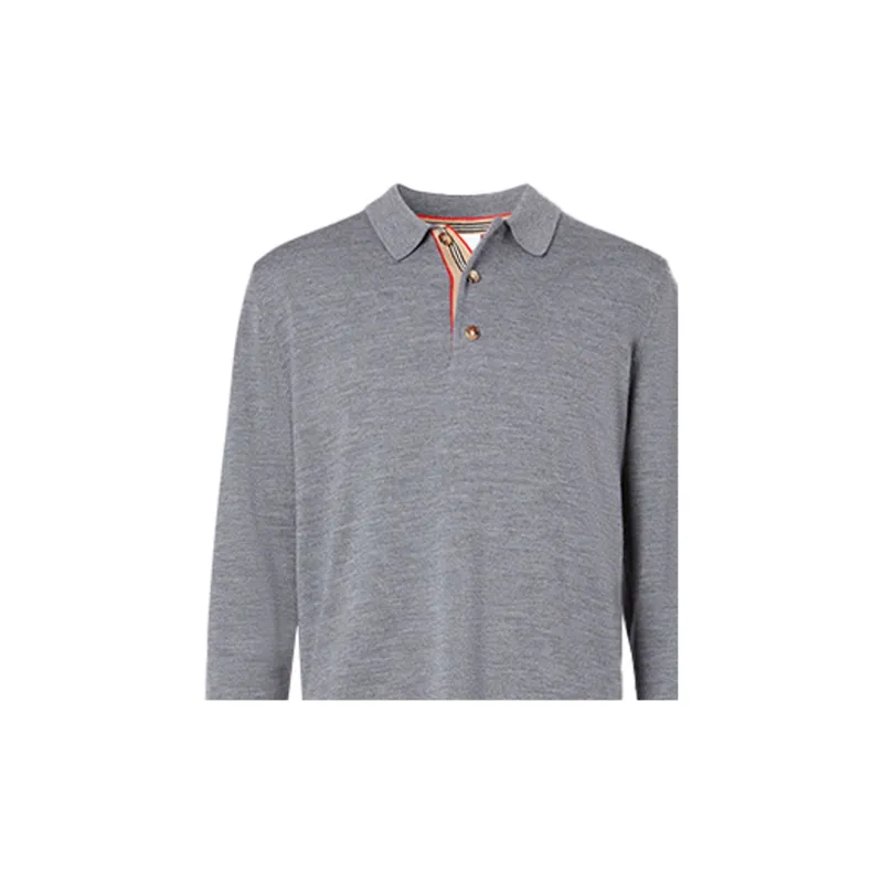Burberry Polo Shirt Men's Medium Heather Gray-4