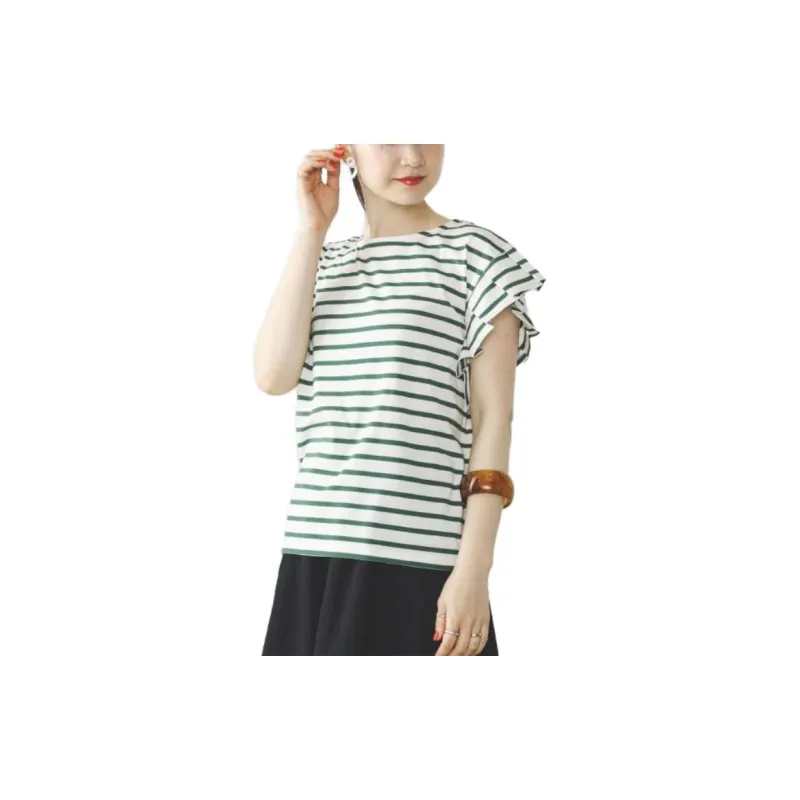 Beams T Shirts Women's Green-5