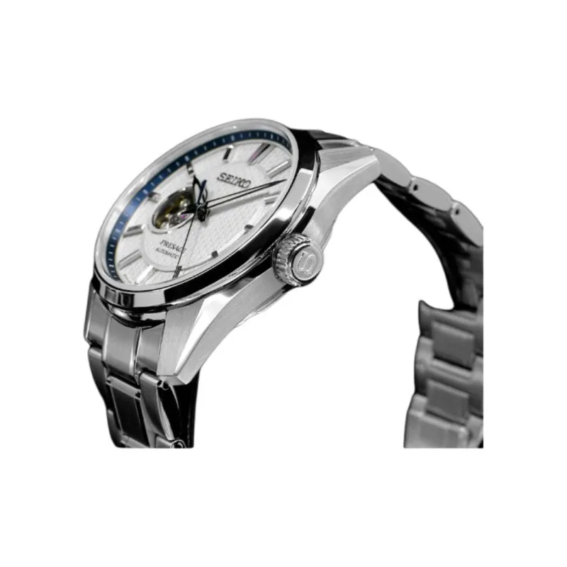 SEIKO Mechanical Movement Stainless Steel Strap Watch Men's Watch White Dial-1