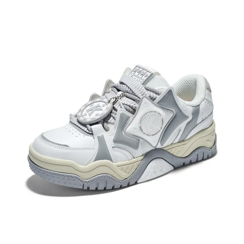 Kappa Slip Resistant Coverage Low Top Skateboard Shoes Unisex Gray White-2