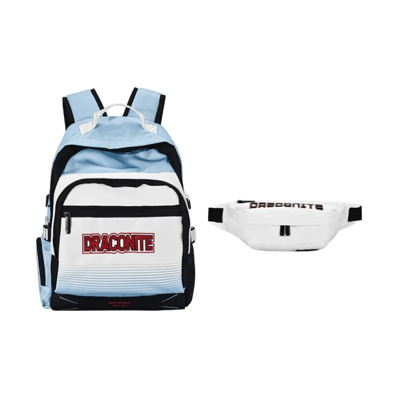 DRACONITE Polyester Student Backpack Backpack Multi-Compartment Backpack Unisex Cerulean White-24