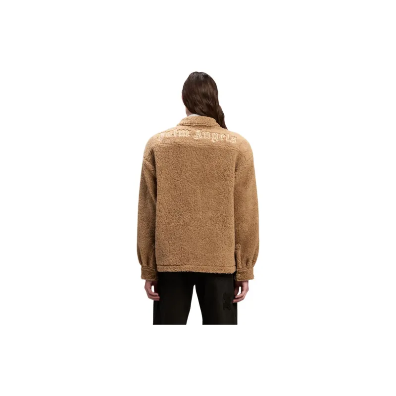 PALM ANGELS Bear In Mind Logo Embroidered Shirt Jacket-2