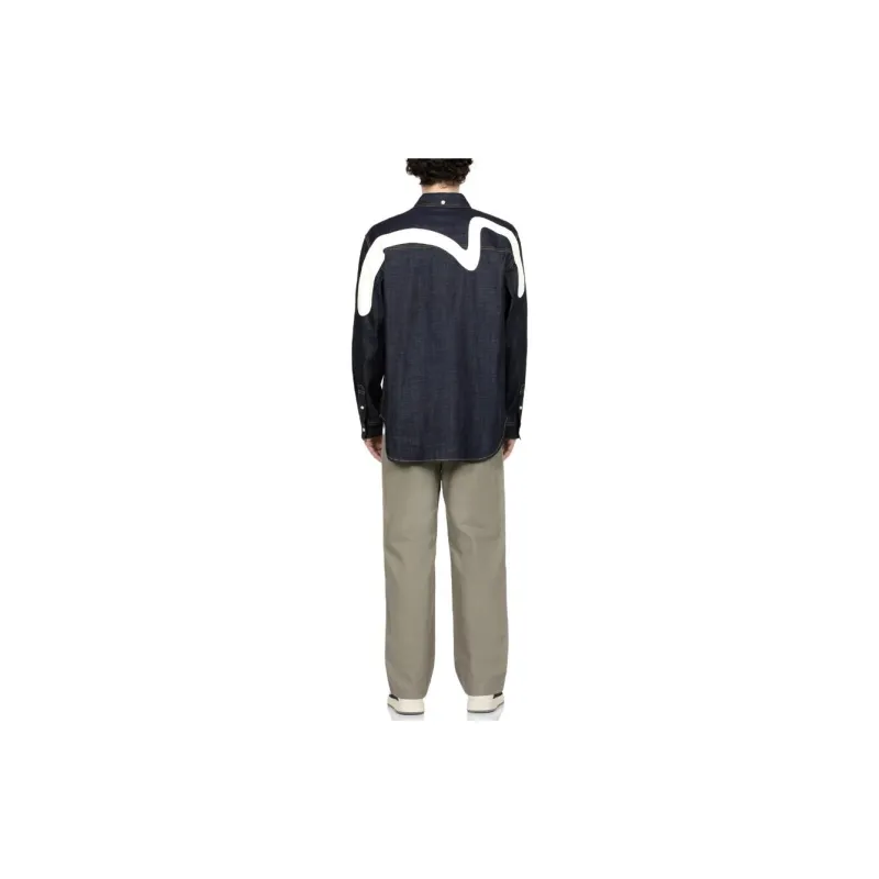 EVISU Shirts Men Denim Blue-3