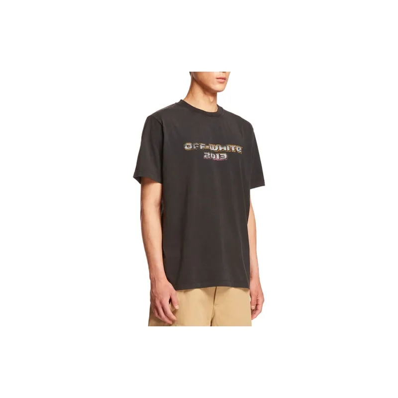 OFF WHITE Logo Print Cotton T shirt-3