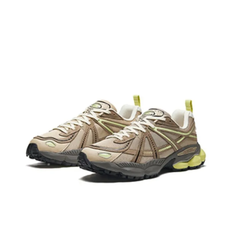 Anta Anta Champion All Weather Series Slip-Resistant Breathable Low-Top Chunky Sneakers Men's Brown Green-1