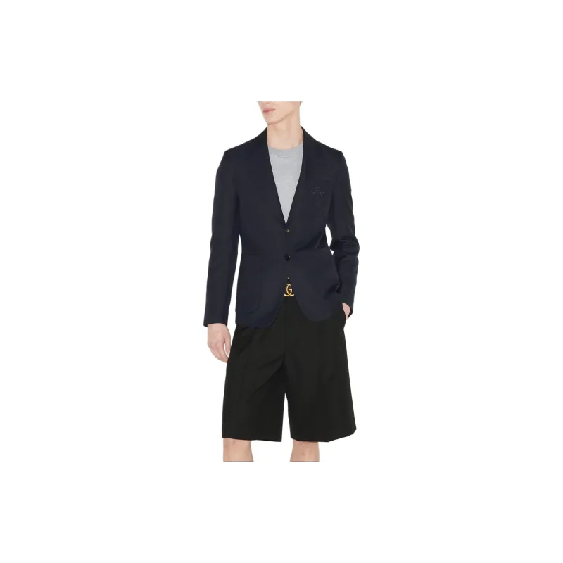 GUCCI Logo Embroidered Single Breasted Jacket-2