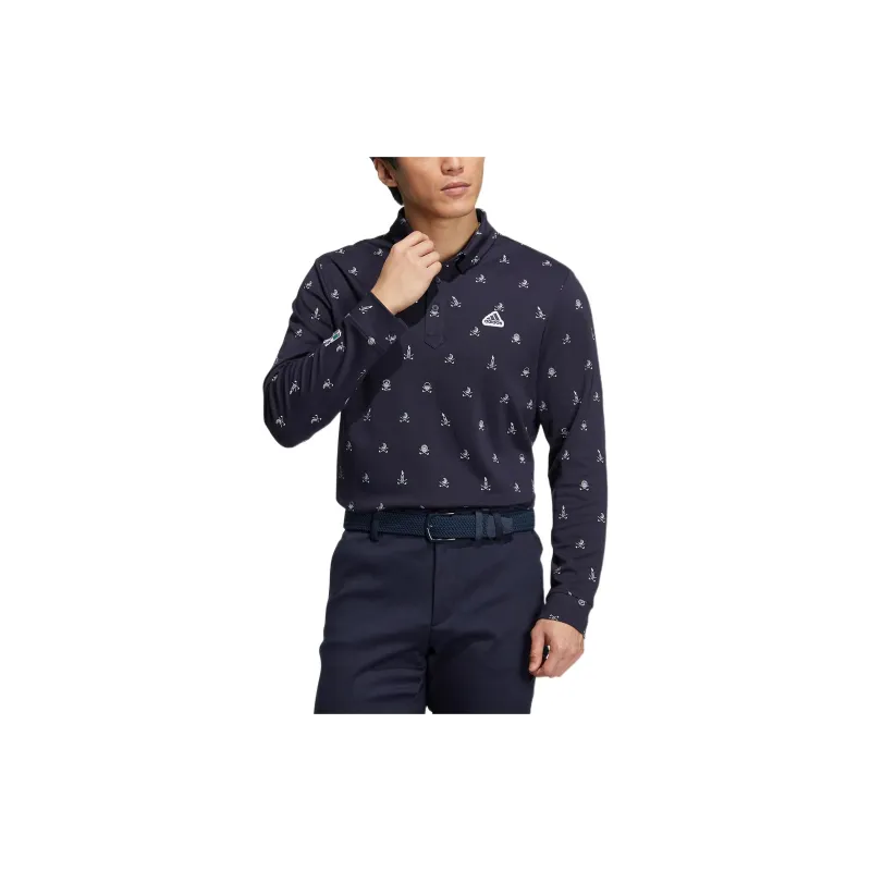Adidas Polo Shirts Men Ink Blue-2