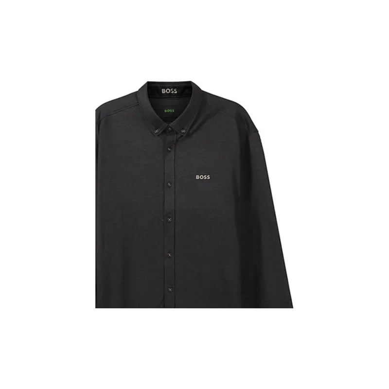 HUGO BOSS Long Sleeved Shirt Men's Black Gray-4