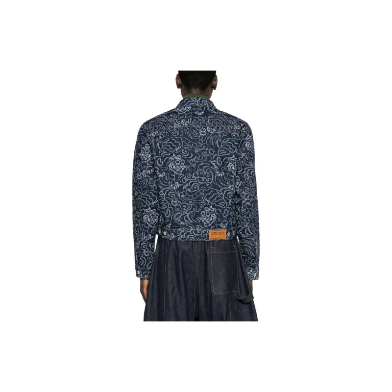 KENZO Star Tiger Buttoned Denim Jacket-2