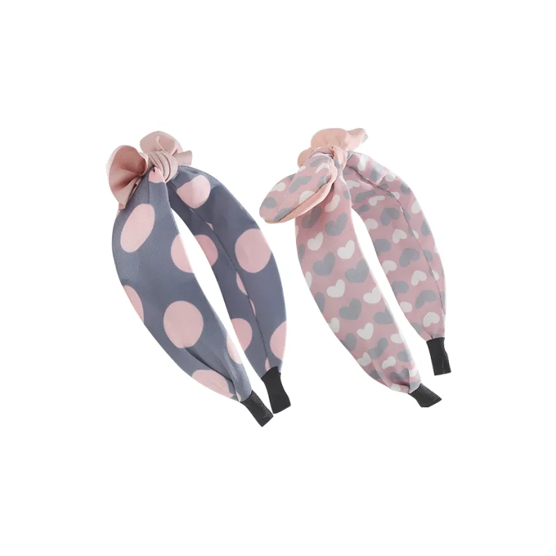 Yiru Fabric Heart Polka Dot Headband Kids'-0