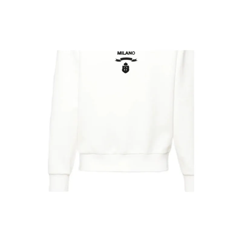 PRADA Chenille Logo Crewneck Sweatshirt-5