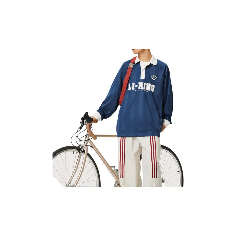 LiNing Sports Life Collection Polo Shirt Men's Deep Prussian Blue-3