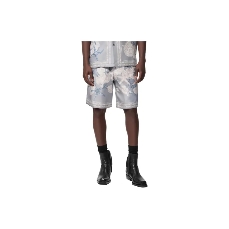 VERSACE Printed Silk Twill Shorts-1