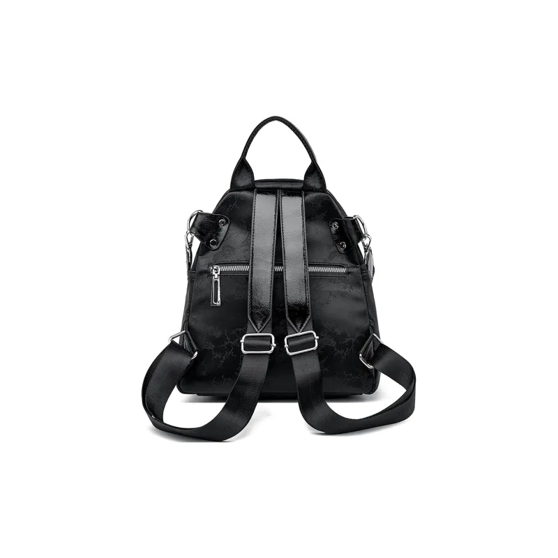 Fitchell Pu Backpack Women's Black/Silver-2