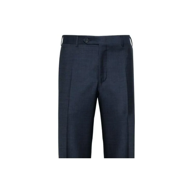 Canali Checked Slim-fit Wool Chinos-4