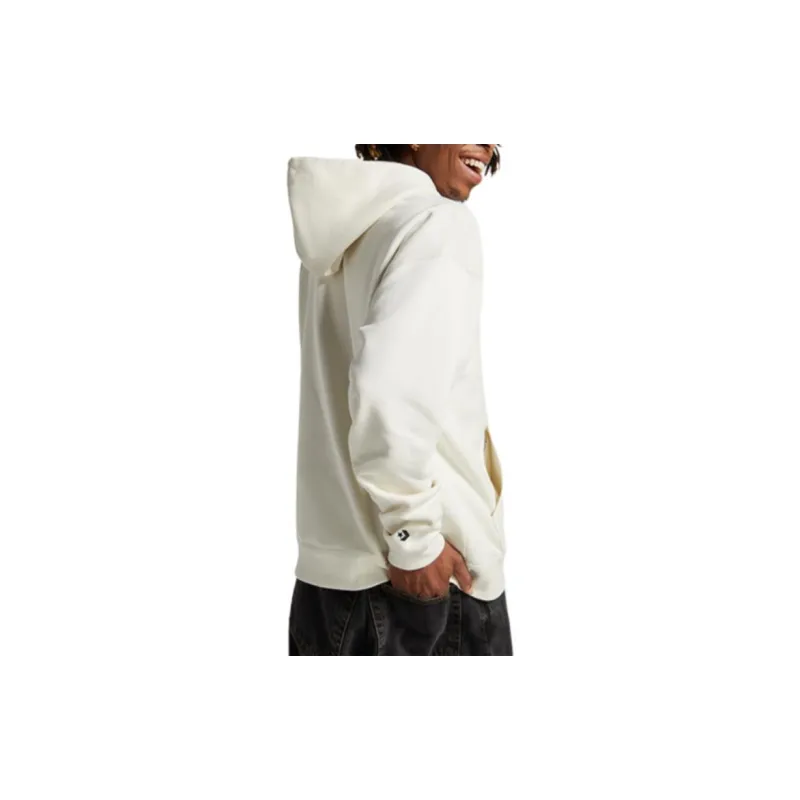 Converse Brushed Back Fleece Pullover Hoodie Sweatshirt Men's White Egret-2