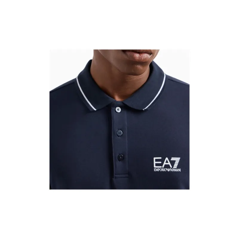 EMPORIO ARMANI Logo Printed Long Sleeved Polo Shirt-4