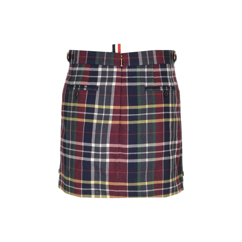 THOM BROWNE Rwb Stripe Detailed Checked Mini Skirt-1