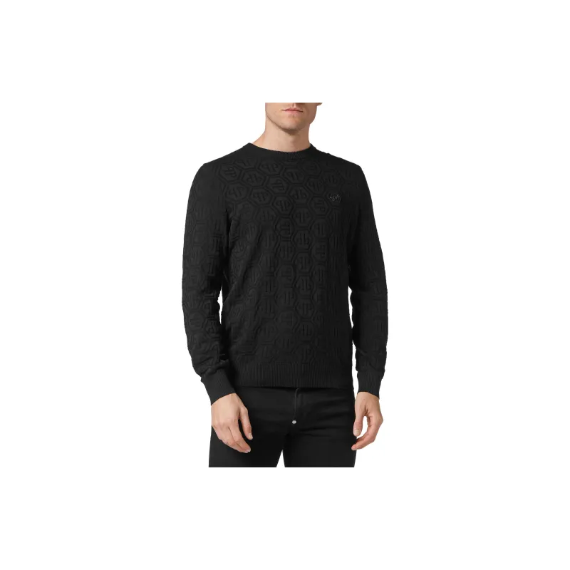 PHILIPP PLEIN Logo patch Crew Neck Jumper-2