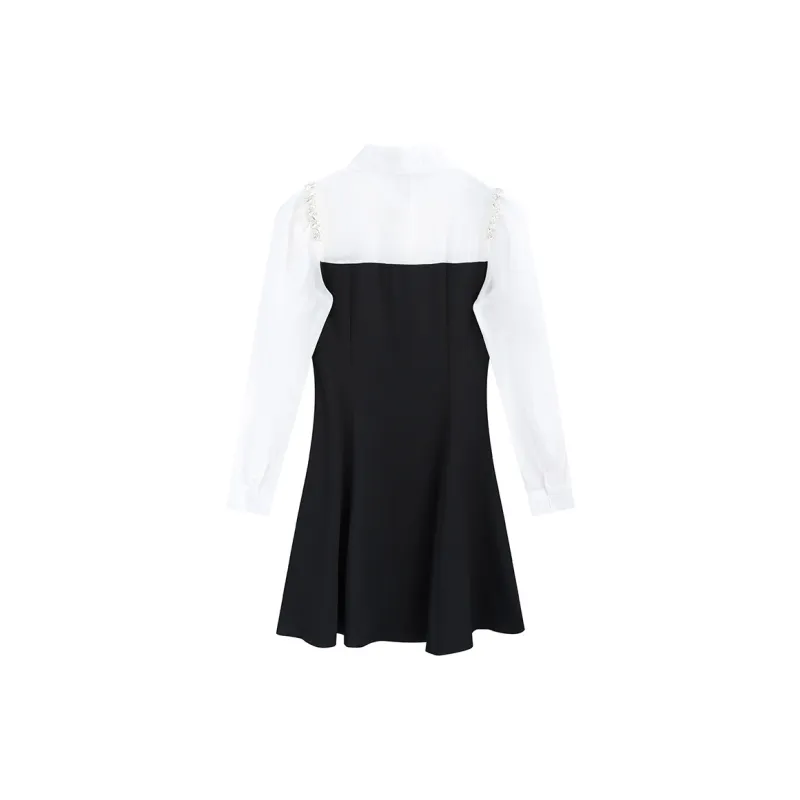 SNZX Long Sleeved Dresses Women's Black-1