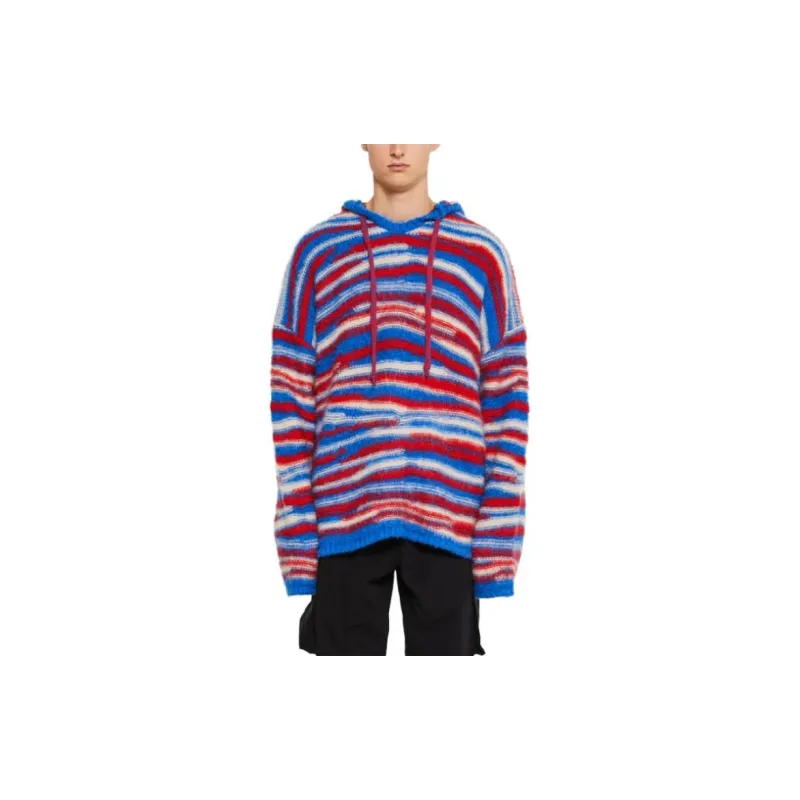 ERL Striped Intarsia Knit Drawstring Hoodie-2