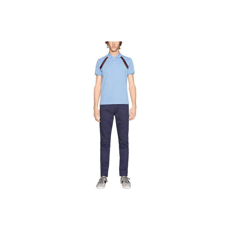 GUCCI Polo Shirt Men's Light Blue-1