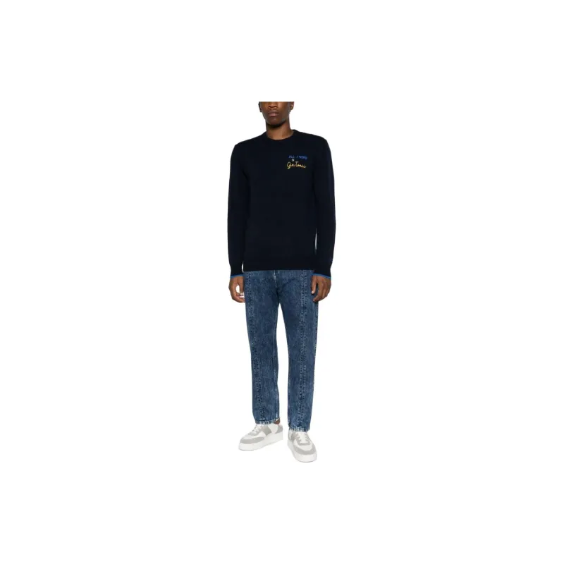 MC2 Saint Barth Gin Tonic-Embroidered Crewneck Long-Sleeved Jumper-1