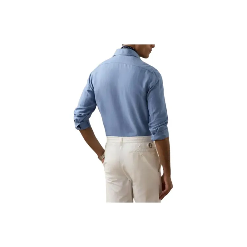 Ralph Lauren Purple Label Linen Silk Canvas Shirt Men's Blue-3