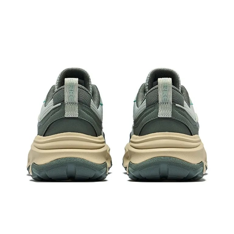 Erke Red Emperor Wear-Resistant Height Increasing Low-Top Casual Shoes Men's Gray Stone Green-3