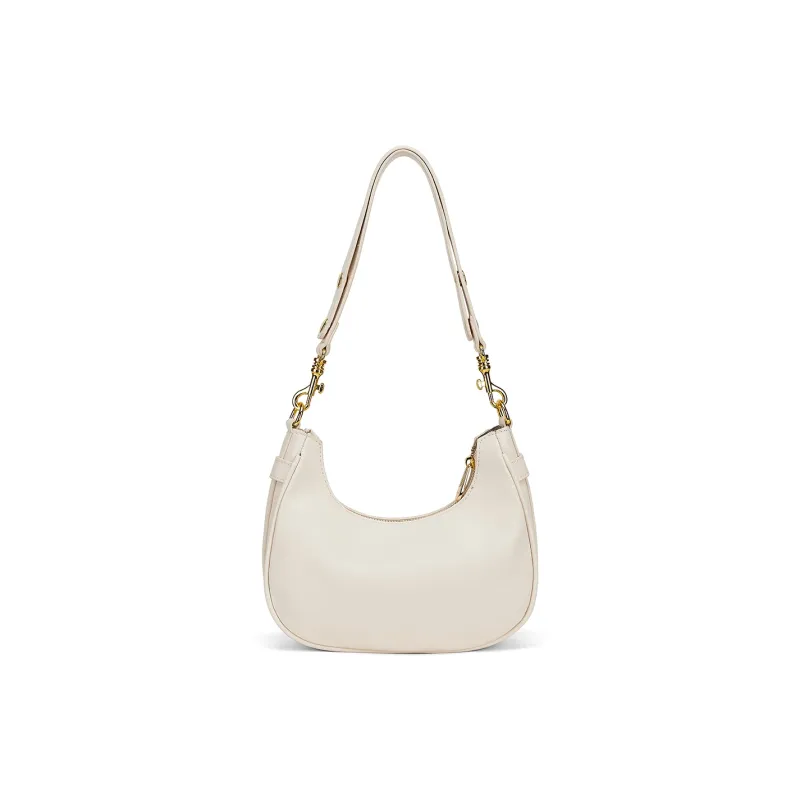 ST&SAT Synthetic Leather Shoulder Bag Crescent Bag Regular Women's Pearl White-2