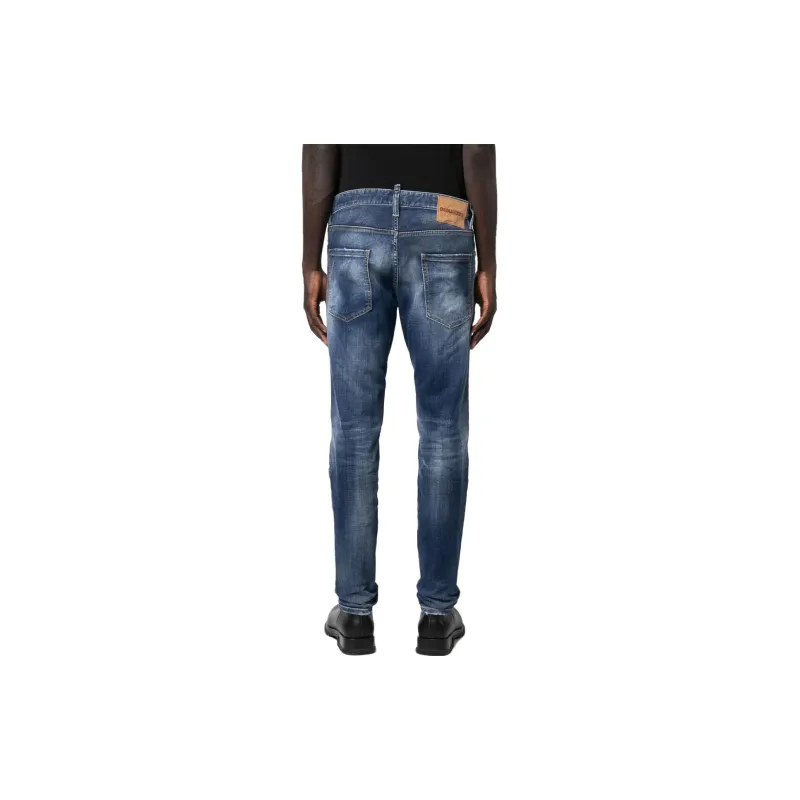 DSQUARED 2 Logo Patch Distressed Slim Fit Jeans-5