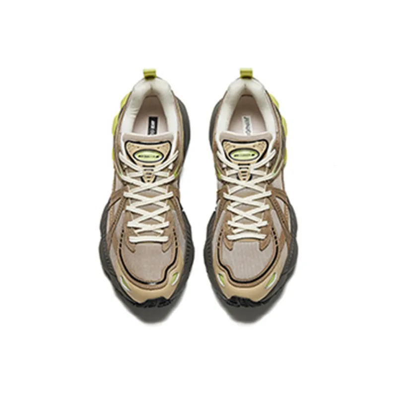 Anta Anta Champion All Weather Series Slip-Resistant Breathable Low-Top Chunky Sneakers Men's Brown Green-2