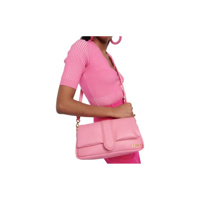 Jacquemus Lambskin Shoulder Bag, Crossbody Bag, Handbag Women's Light Pink-4