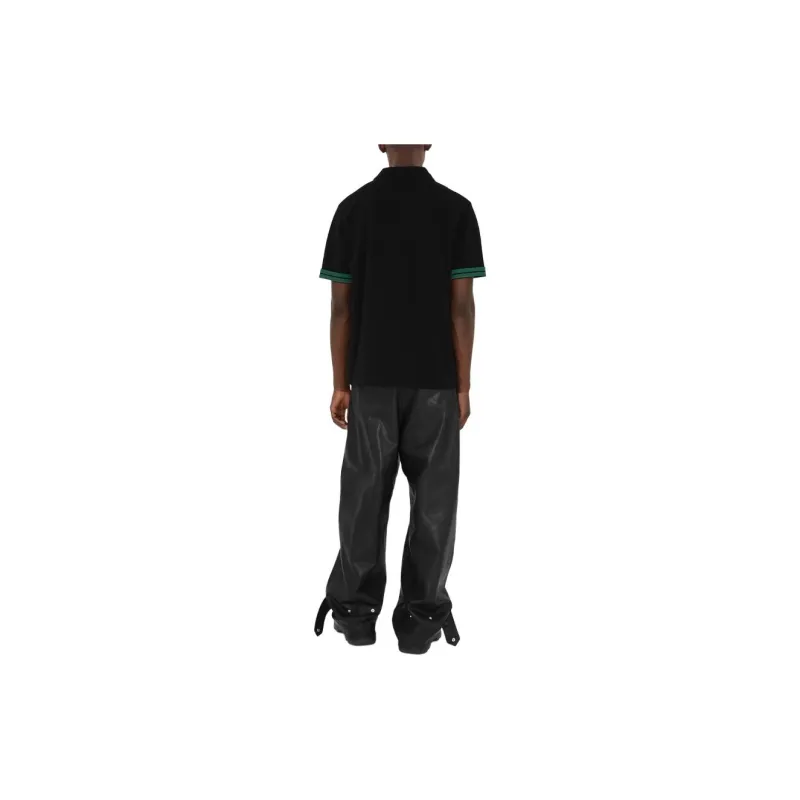 Burberry Striped Detail Short Sleeved Polo Shirt-8