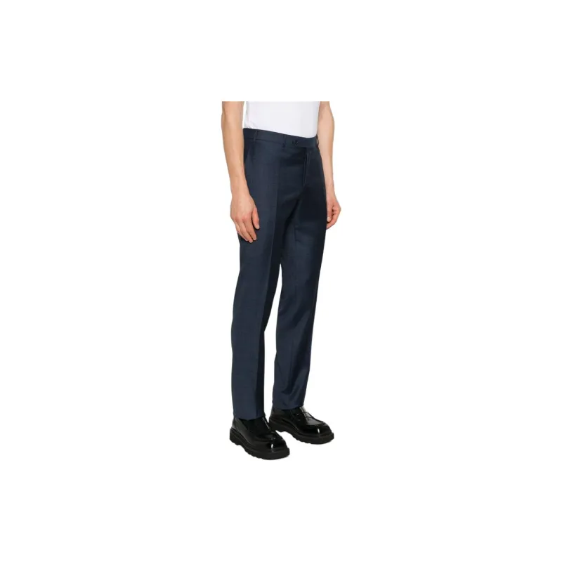 Canali Checked Slim-fit Wool Chinos-3