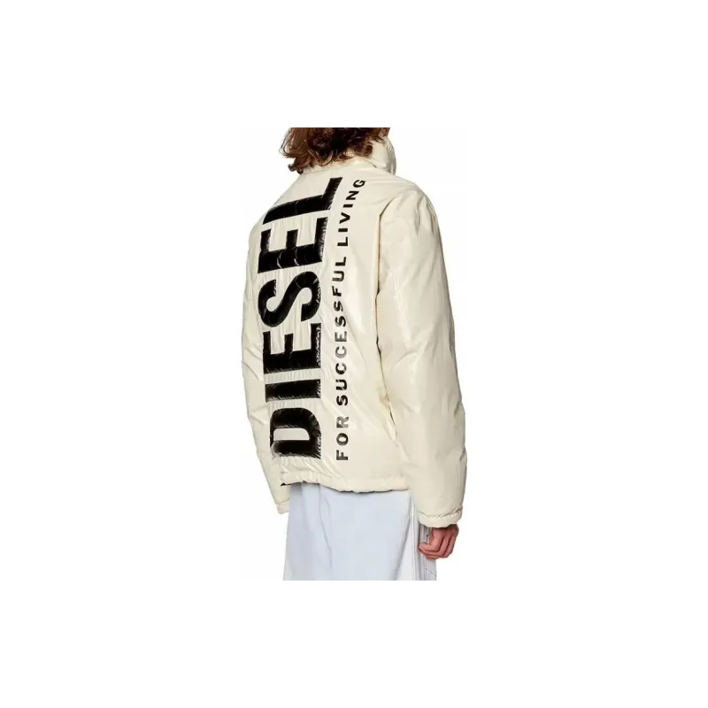 DIESEL Logo Patch Funnel Neck Padded Jacket-3