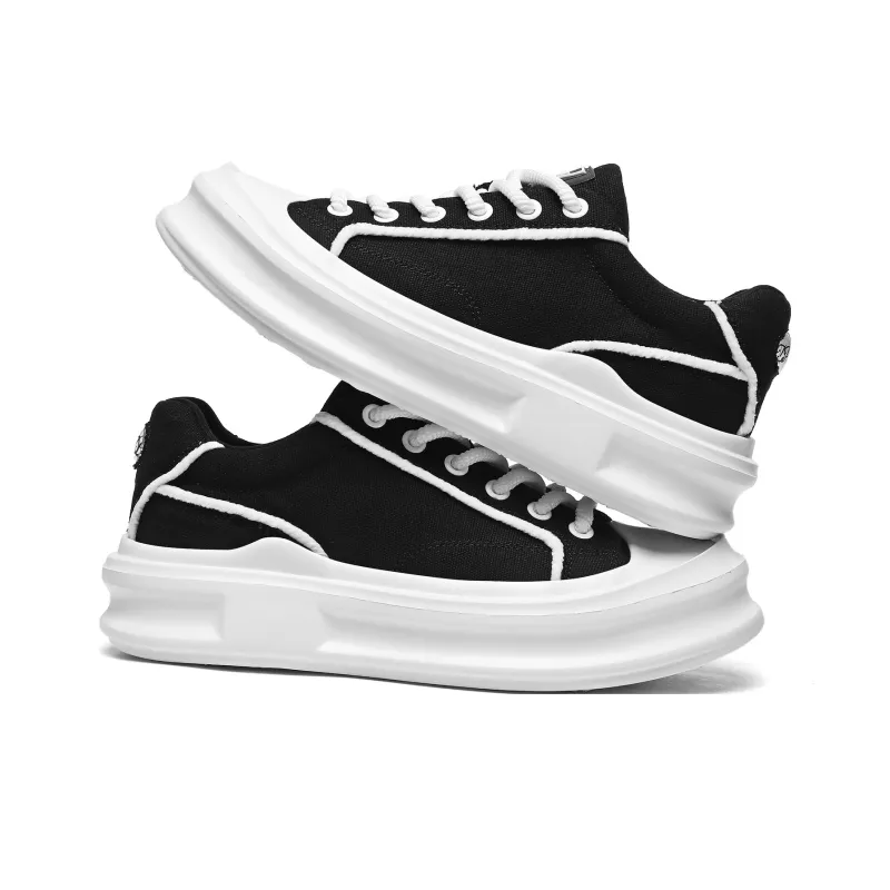 OSHRT Low Top Canvas Shoes Men's Black White-4
