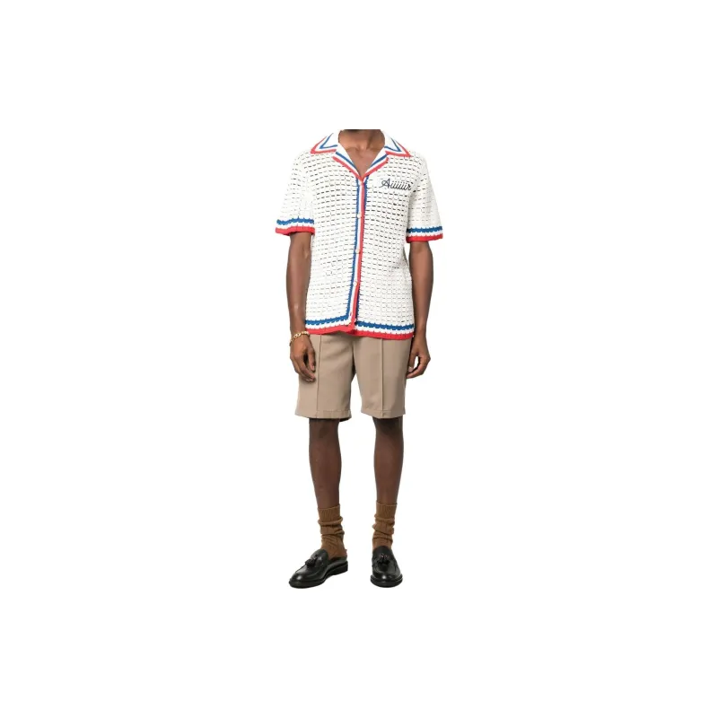 CASABLANCA Logo Patch Knitted Shirt-1
