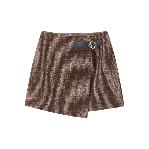 PEACEBIRD Casual Short Skirts Women's Brown