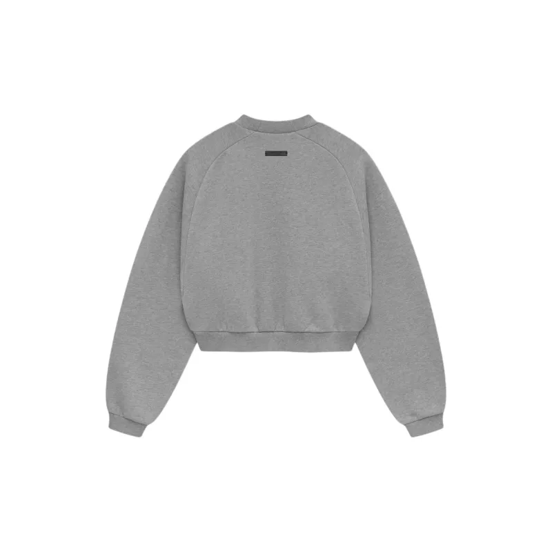 Fear Of God Essentials Women'ss Fleece Cropped Crewneck Dark Heather-1