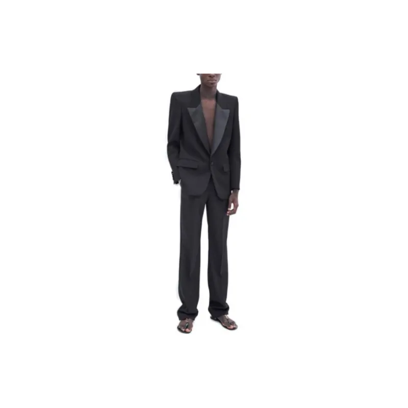 SAINT LAURENT Single-Breasted Tuxedo Jacket-2