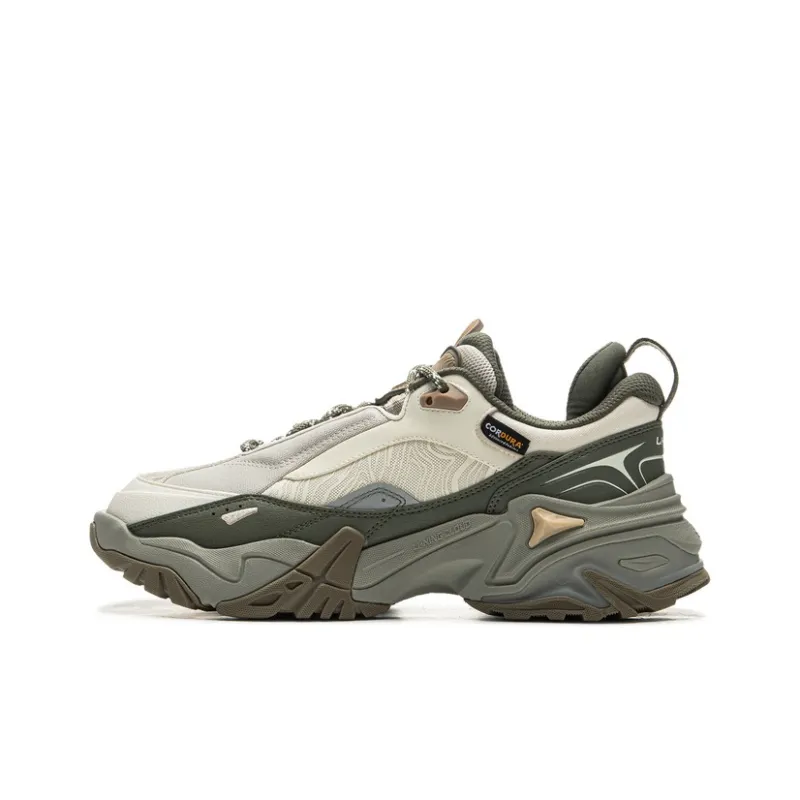 LiNing CF Su Chi 3 Wear-Resistant Slip-Resistant Low-Top Trekking Shoes Men's Beige Green-0