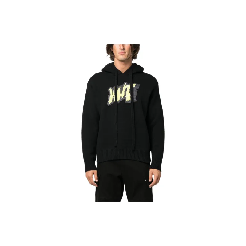 OFF WHITE Intarsia logo Wool blend Hoodie-1
