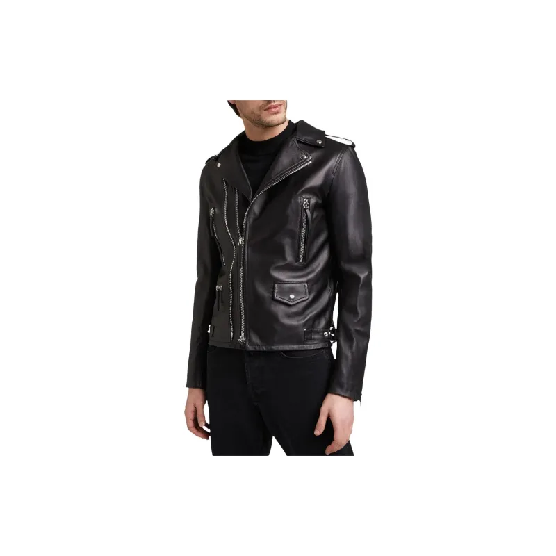 Giuseppe Zanotti Leather Jackets Men Black-3