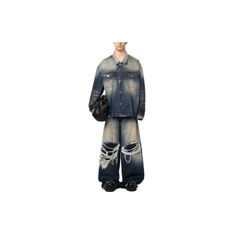 Vetements Distressed effect Stonewashed Denim Jacket-1