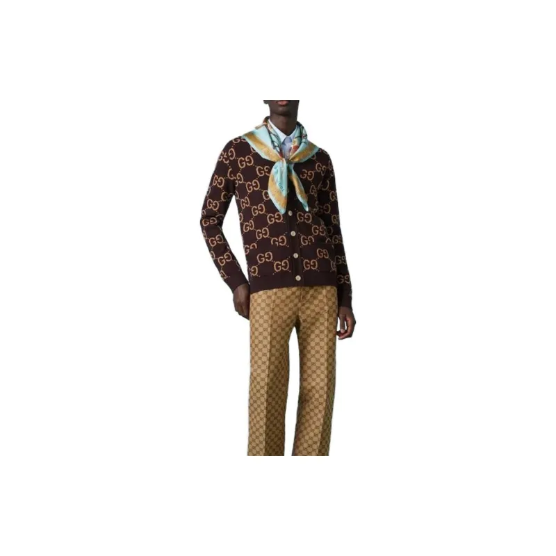 GUCCI GG jacquard Wool Cardigan-1